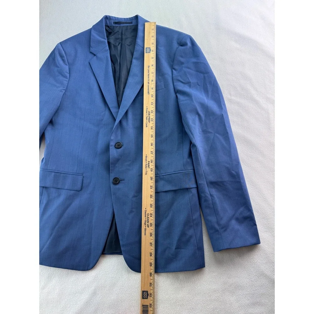 Theory Chambers New Tailor 2 Blue Wool Blend Suit Blazer Jacket Mens Size 38R - Picture 14 of 16
